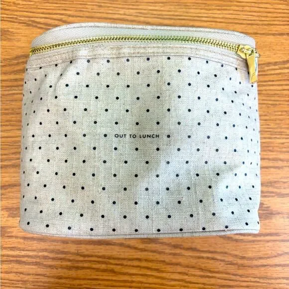 Polka Dot Lunch Bag with Gold Zipper by Kate Spade - Picture 1 of 7